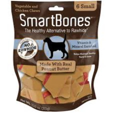 SmartBones Small Peanut Butter Chews 4"Dog Treats 小型潔齒骨(花生醬味) 6 pack 